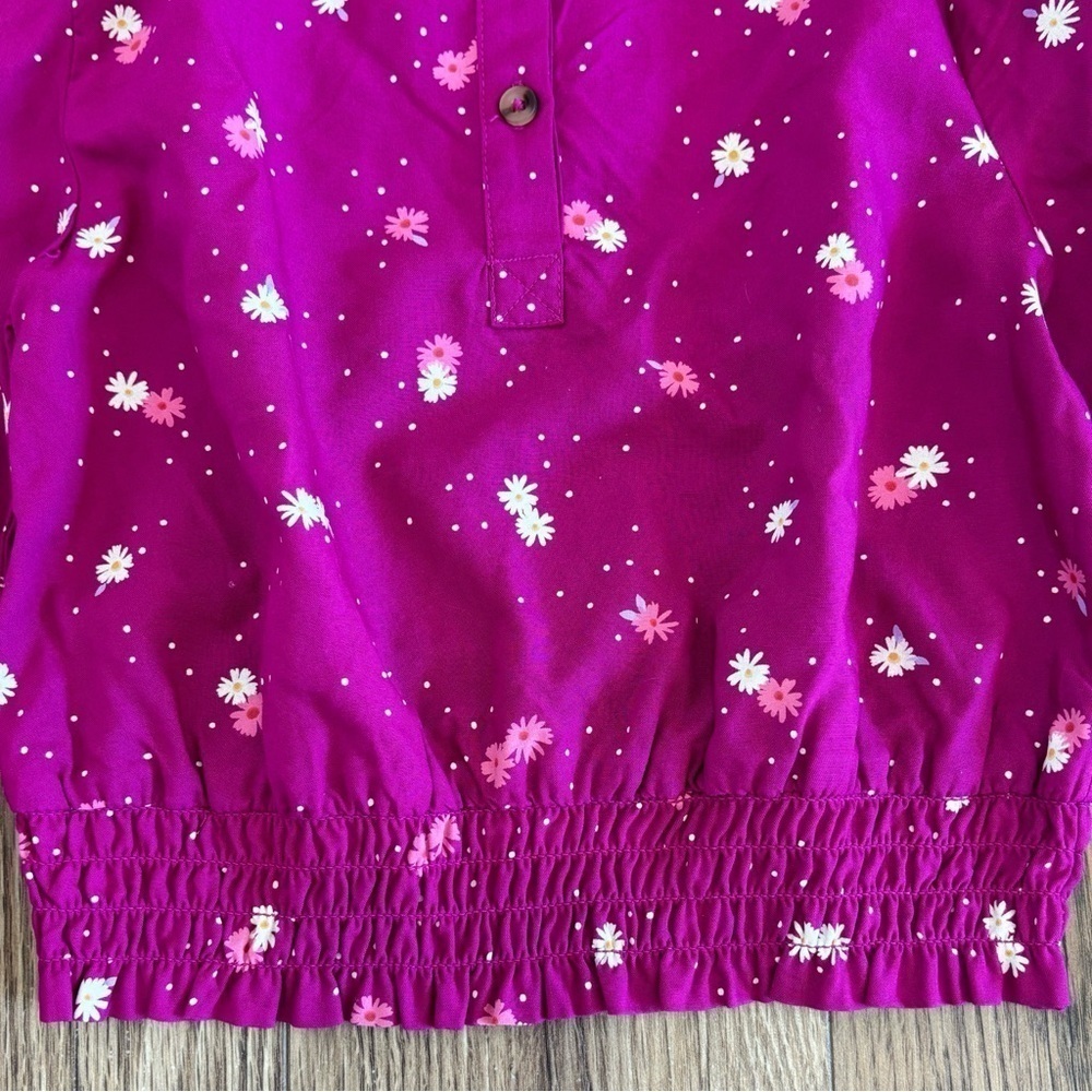 NWT Cat & Jack Purple Floral Blouse Toddler Girl Size 4/5 XS - Picture 3 of 5